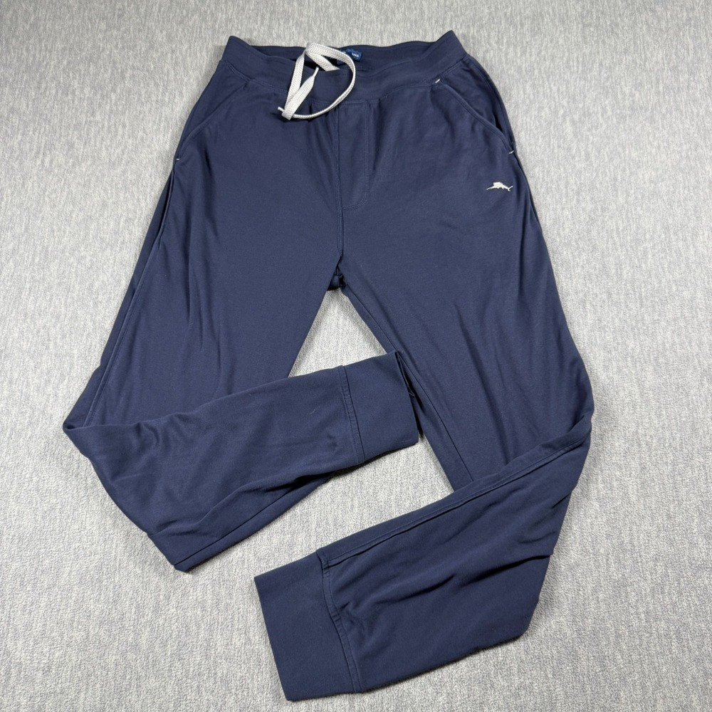 Tommy Bahama Jogger Pants Mens S Navy Blue Stretch Lounge Cuffed Athletic Sleep